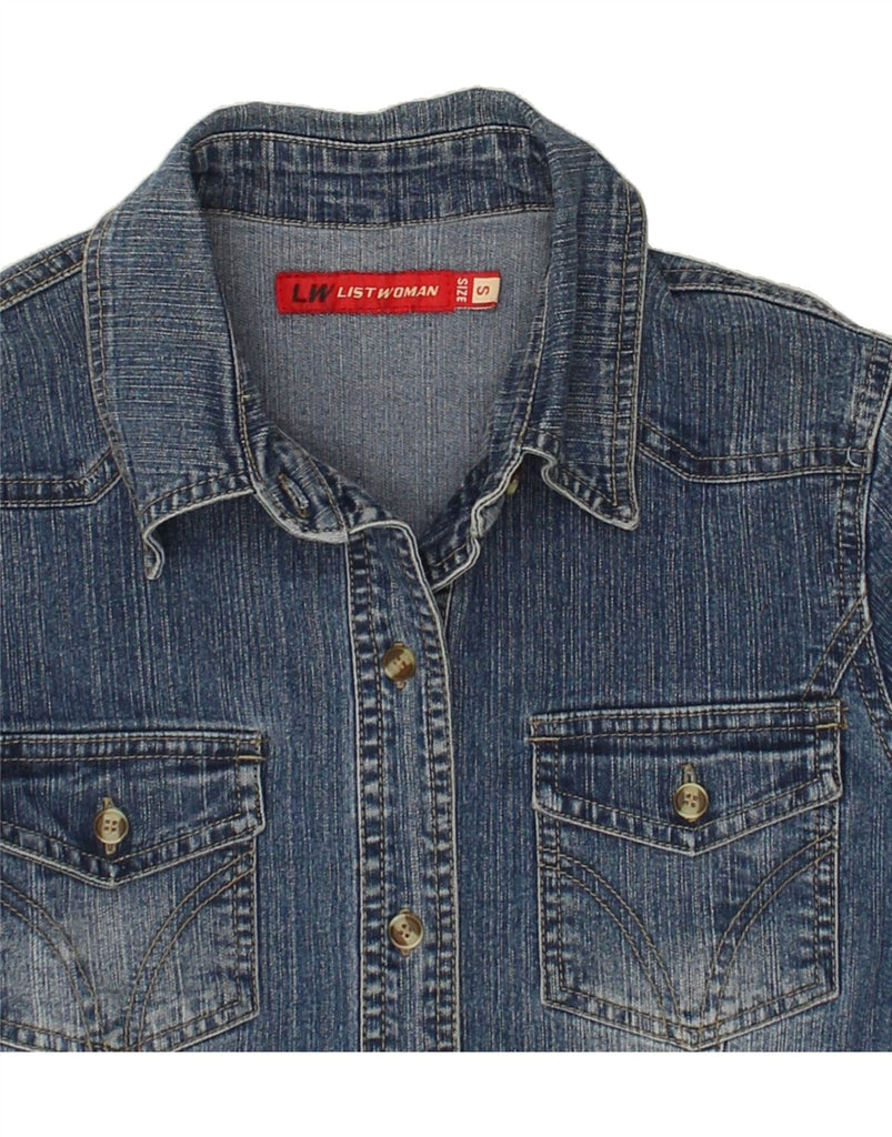 VINTAGE Womens Denim Jacket UK 10 Small Blue Cotton | Vintage Vintage | Thrift | Second-Hand Vintage | Used Clothing | Messina Hembry 