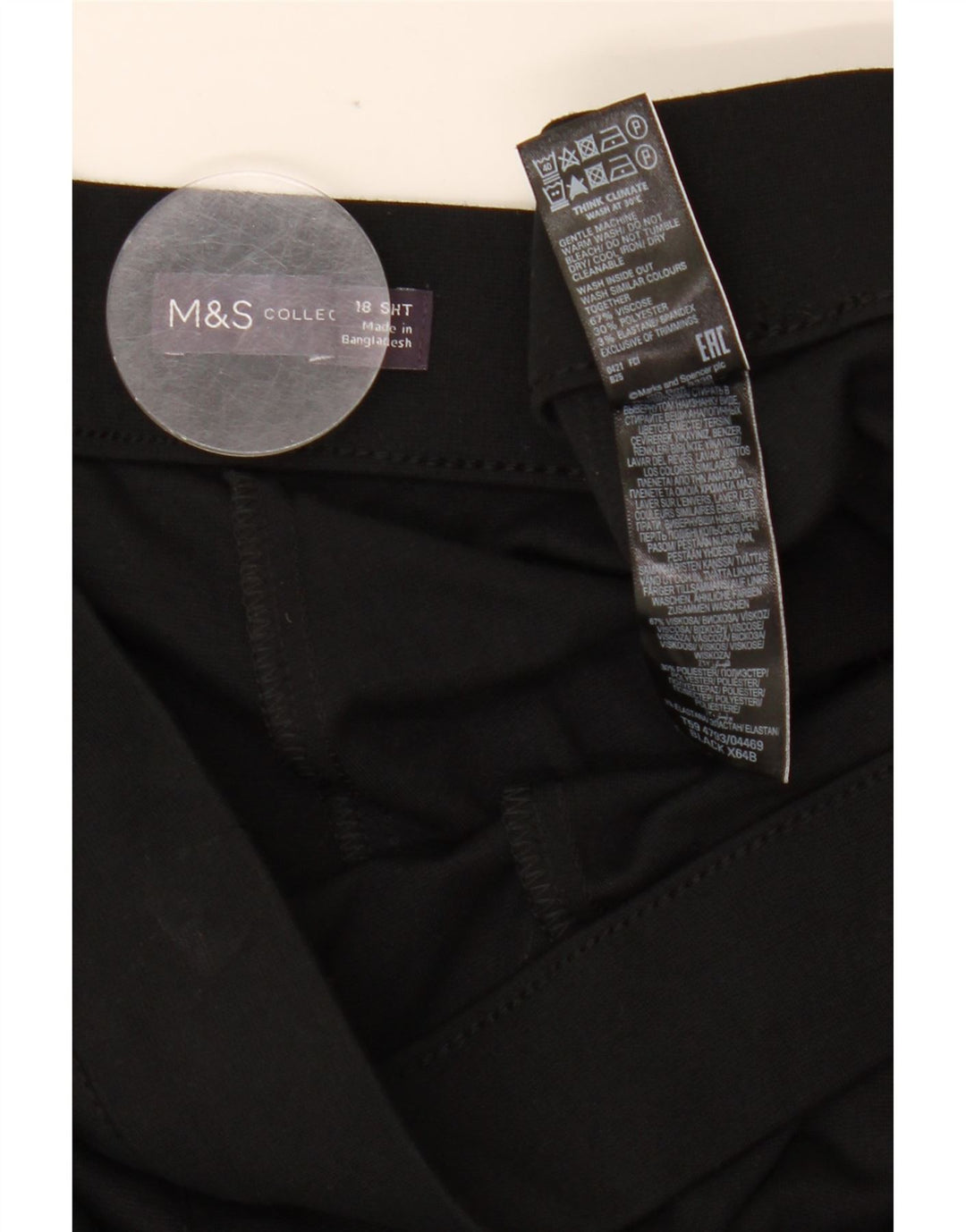 MARKS & SPENCER Womens High Waist Casual Trousers UK 18 XL W34 L27 Black