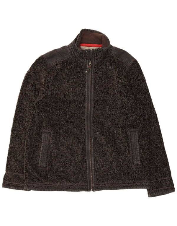 Fat Face Mens Fleece Jacket UK 42 XL Black Polyester