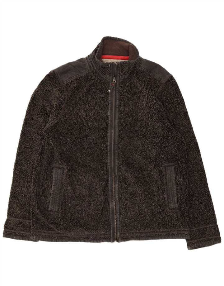 Fat Face Mens Fleece Jacket UK 42 XL Black Polyester