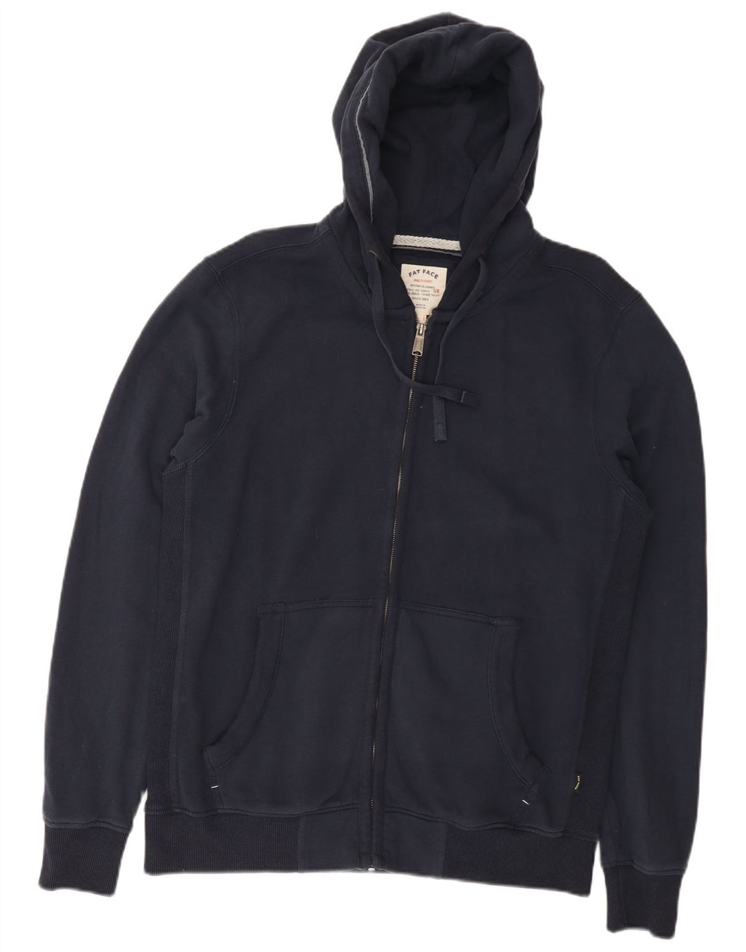 Fat Face Mens Zip Hoodie Sweater Large Navy Blue Cotton