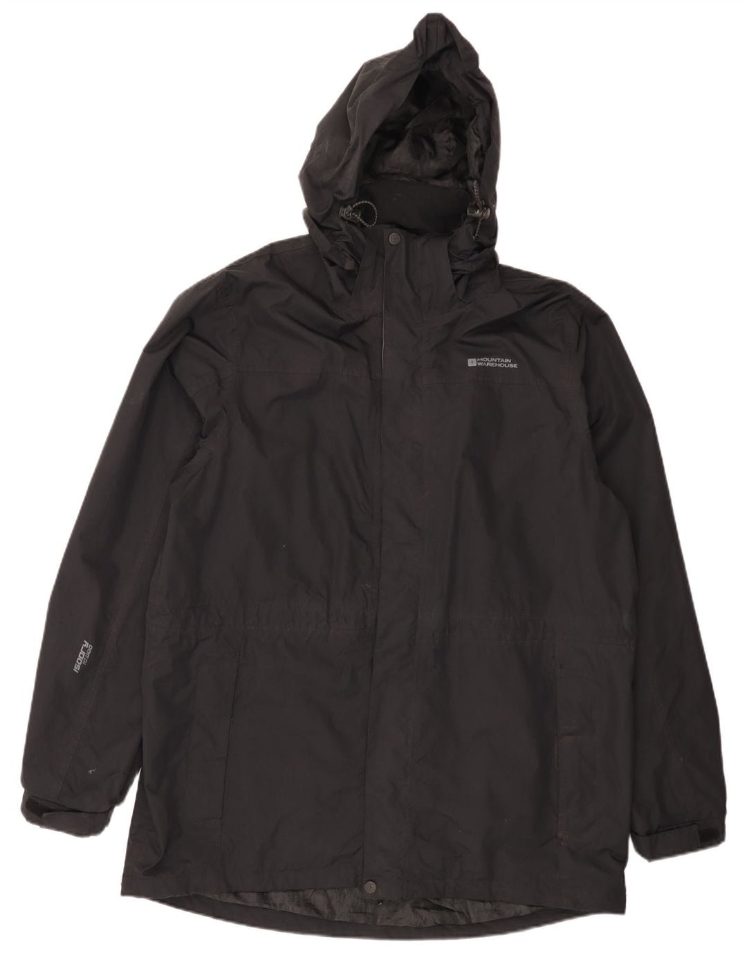 Mountain Warehouse Mens Hooded Raincoat UK 40 Large Black Nylon