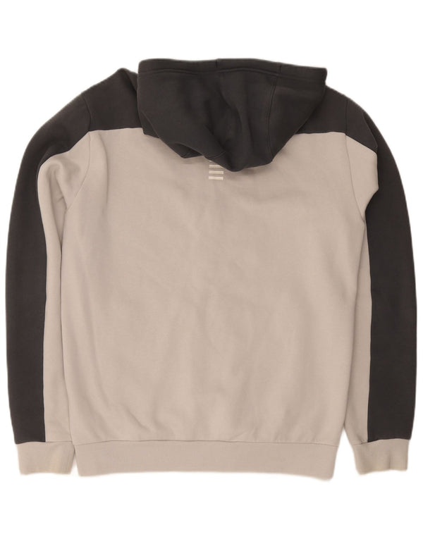 Emporio Armani Mens Zip Hoodie Sweater 2XL Grey Colourblock Cotton