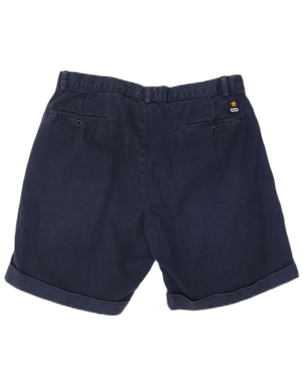 Vintage Mens Pegged Chino Shorts W36 Large Navy Blue Cotton