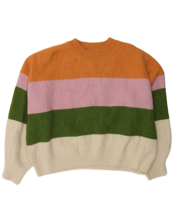 Barbour Womens Crop Boat Neck Jumper Sweater UK 18 XL Multicoloured Striped