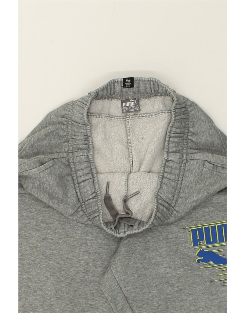 PUMA Boys Graphic Tracksuit Trousers Joggers 12-13 Years Grey | Vintage Puma | Thrift | Second-Hand Puma | Used Clothing | Messina Hembry 