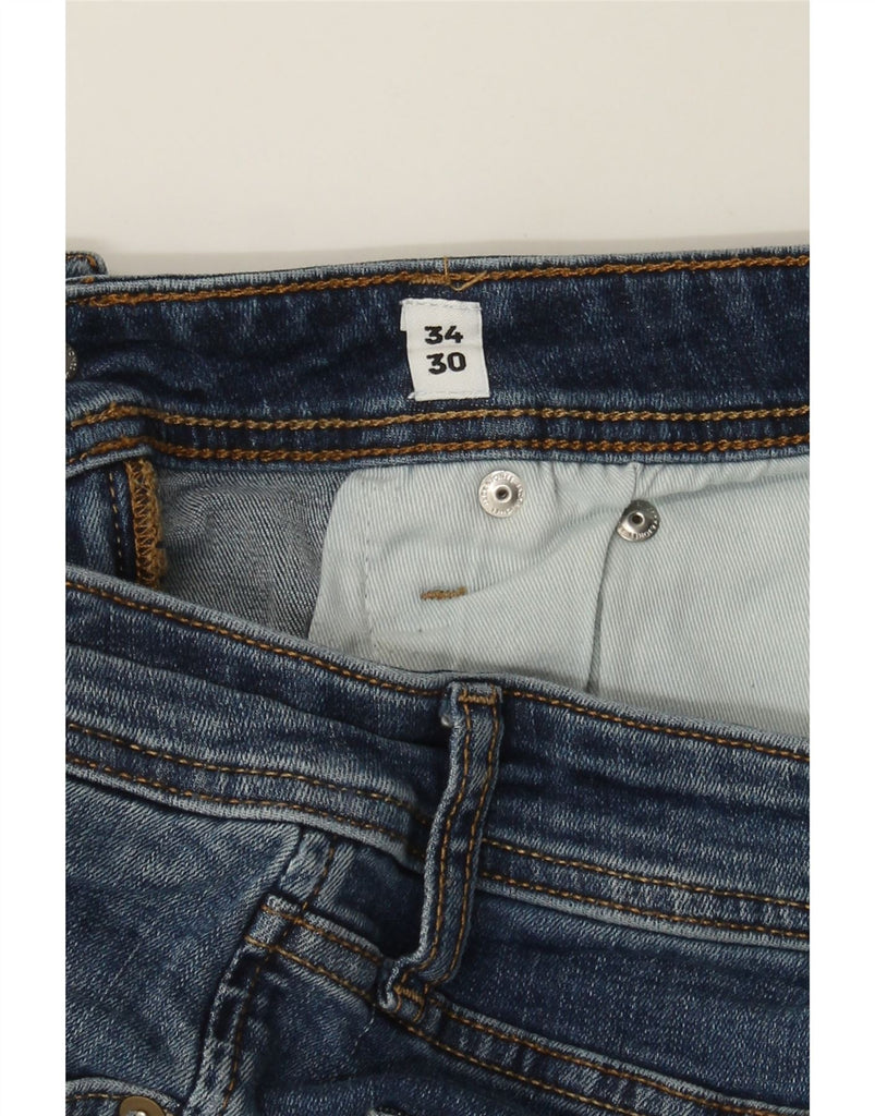 JACK & JONES Mens Liam Skinny Jeans W34 L30 Blue Cotton Vintage Jack & Jones and Second-Hand Jack & Jones from Messina Hembry 