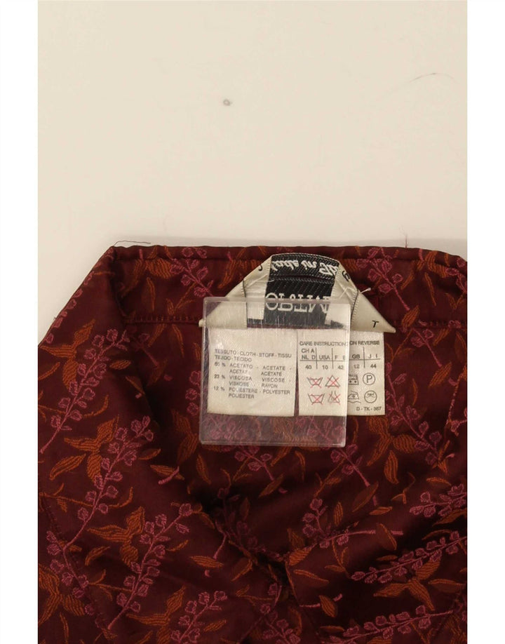Sportmax Womens Short Sleeve Blazer Jacket UK 12 Medium Brown Floral