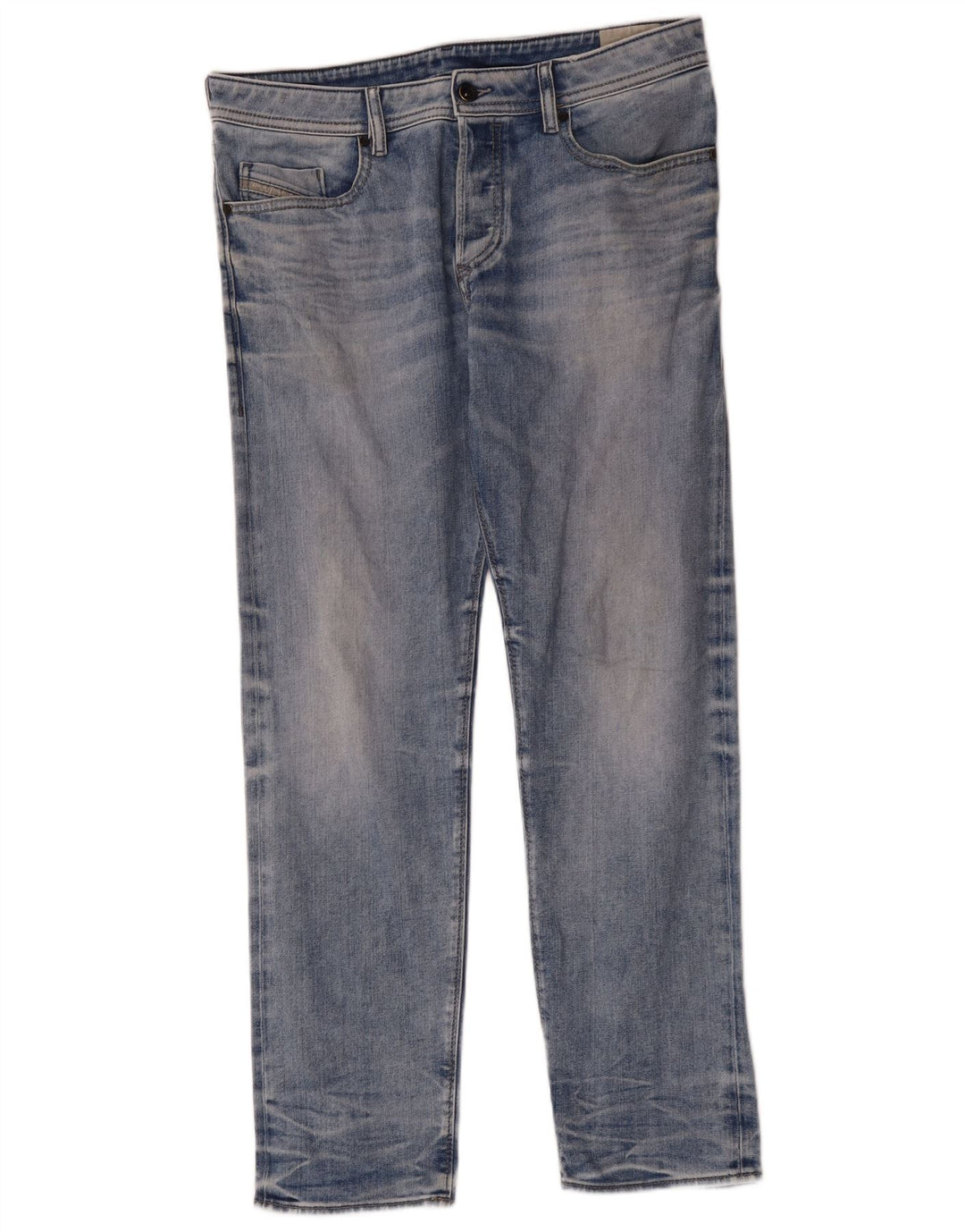 Diesel Mens Straight Jeans W34 L30 Blue Cotton