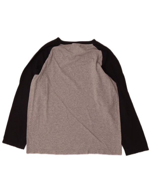 Nike Boys Graphic Top Long Sleeve 10-11 Years Medium Grey Colourblock