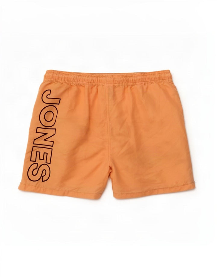 Jack & Jones Mens Graphic Swimming Shorts Medium Orange Polyester