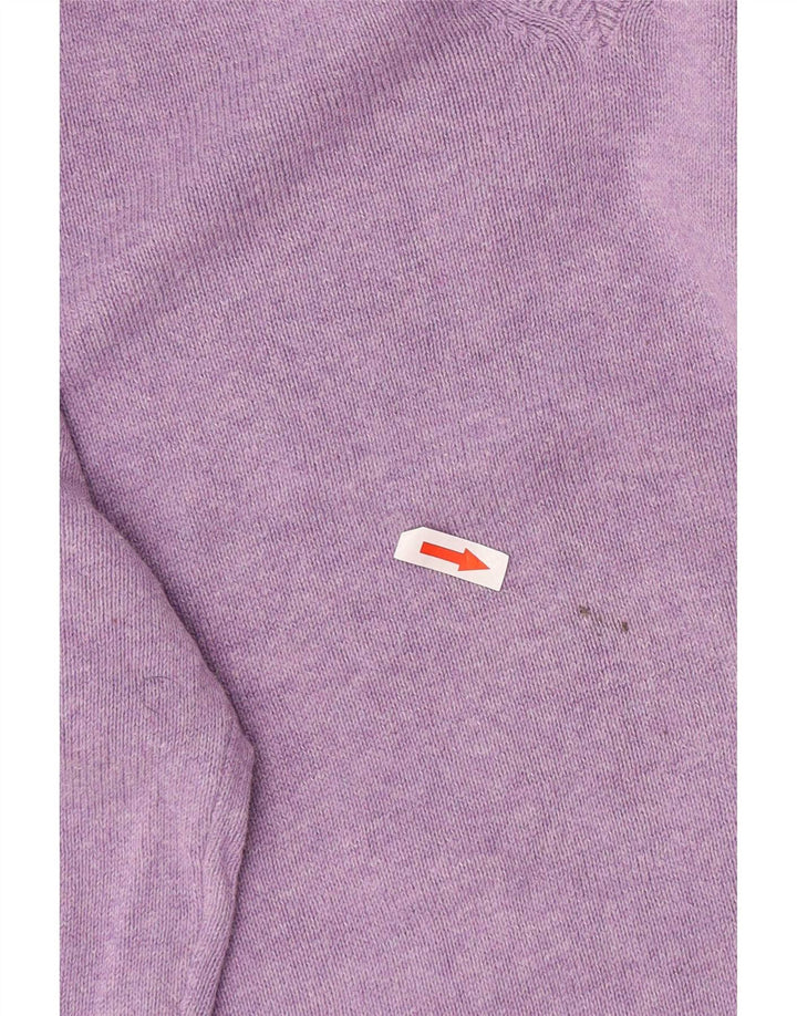 Marks & Spencer Mens V-Neck Jumper Sweater Large Purple Cotton