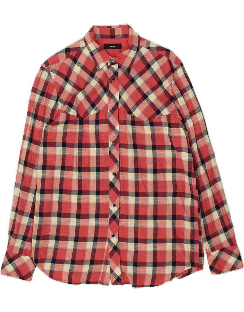 DIESEL Mens Shirt Small Red Check Cotton Vintage Diesel and Second-Hand Diesel from Messina Hembry 