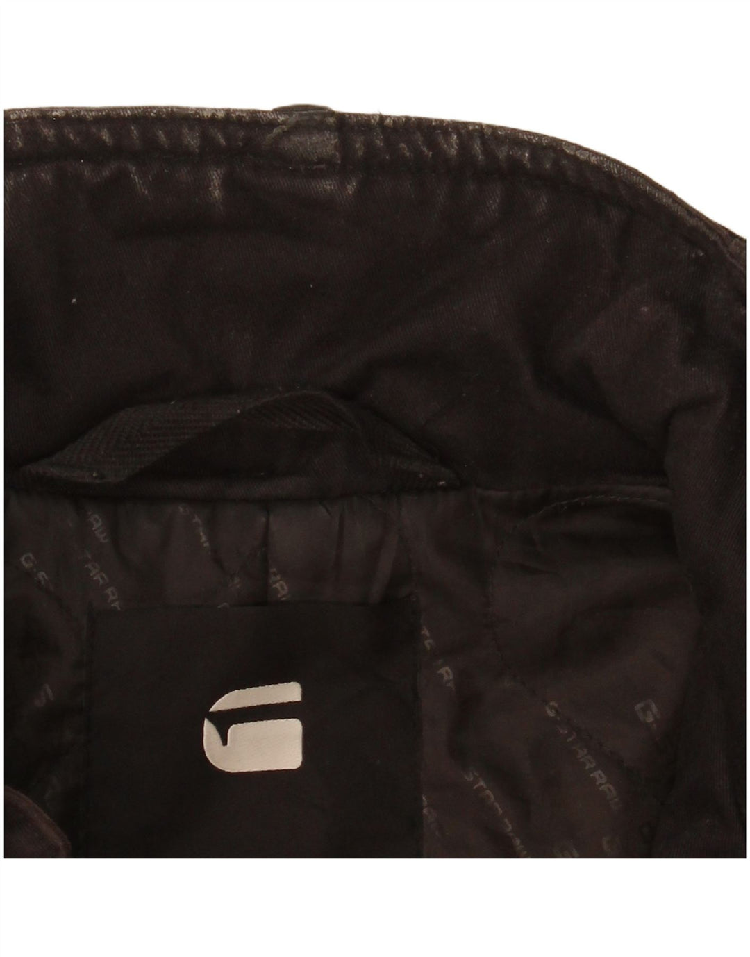 G-Star Mens Overcoat UK 38 Medium Black Polyester