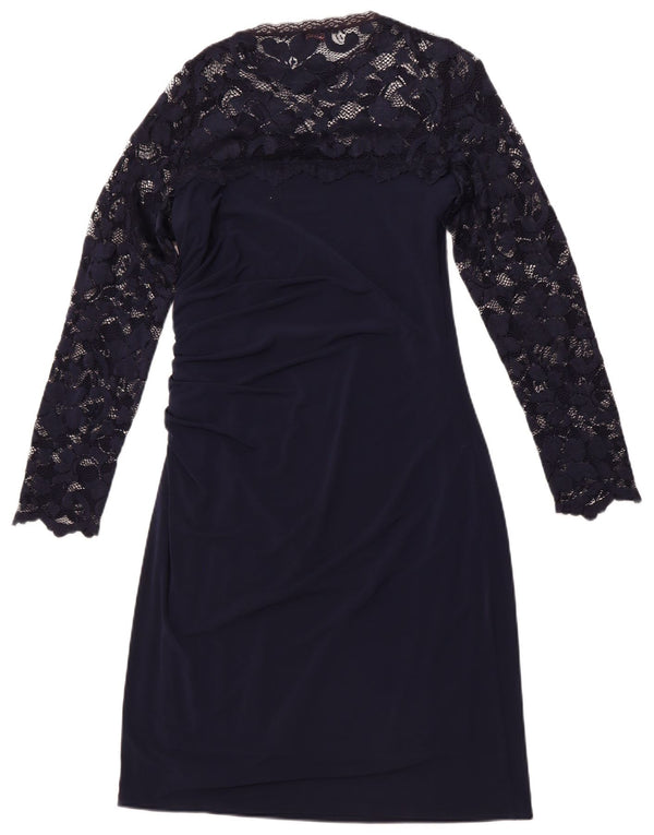 PHASE EIGHT Womens Long Sleeve Maxi Dress UK 12 Medium Navy Blue Floral