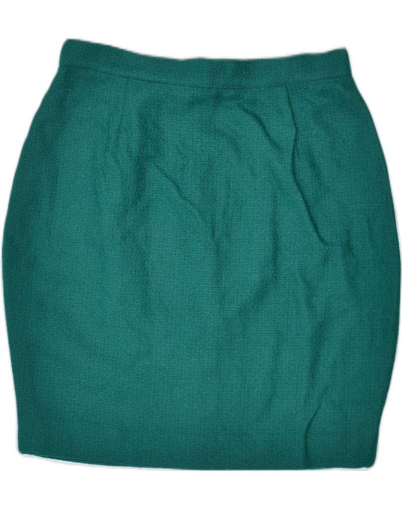 VINTAGE Womens Pencil Skirt IT 44 Medium W28 Green Acetate | Vintage | Thrift | Second-Hand | Used Clothing | Messina Hembry 