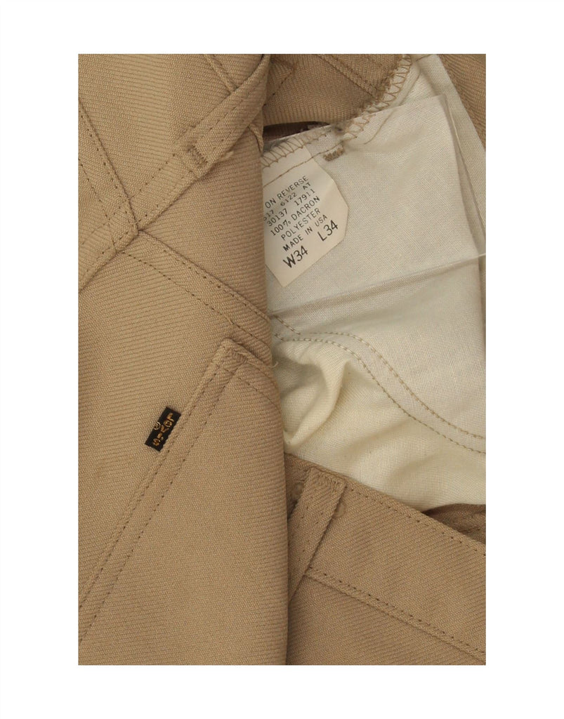 LEVI'S Mens Straight Casual Trousers W34 L34 Beige Polyester Vintage Levi's and Second-Hand Levi's from Messina Hembry 