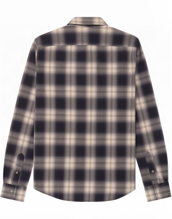Franklin Marshall Mens Slim Fit Flannel Shirt Medium Navy Blue Plaid Cotton