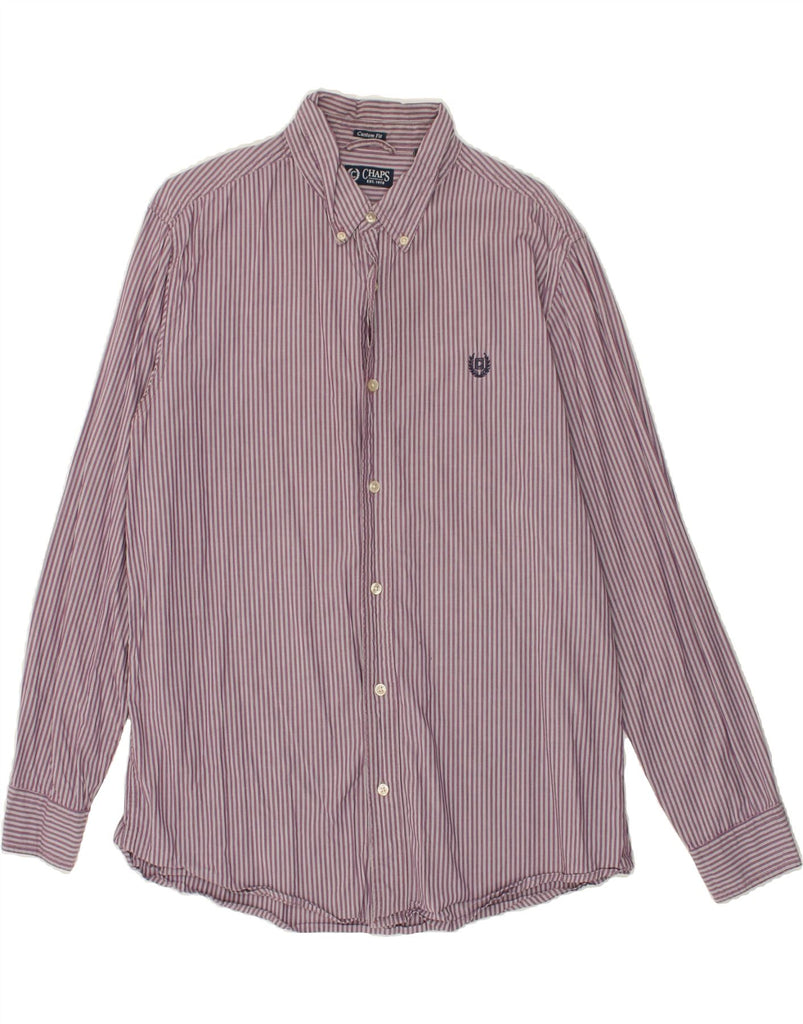 CHAPS Mens Shirt Large Purple Striped Cotton | Vintage Chaps | Thrift | Second-Hand Chaps | Used Clothing | Messina Hembry 