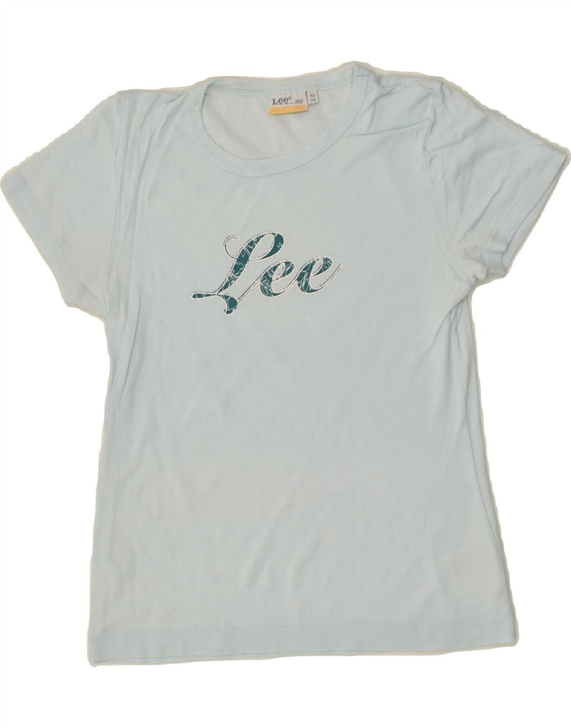 LEE Girls Graphic T-Shirt Top 15-16 Years Blue Cotton | Vintage Lee | Thrift | Second-Hand Lee | Used Clothing | Messina Hembry 