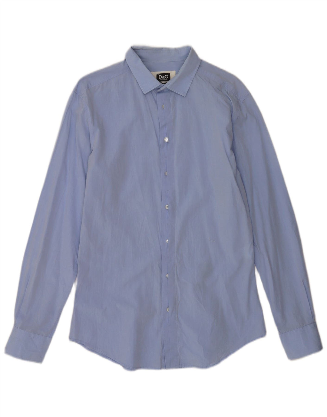 Dolce & Gabbana Mens Slim Fit Shirt IT 50 Medium Blue Cotton