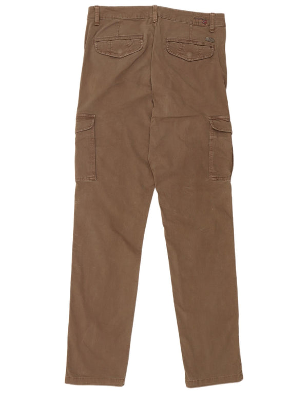 Napapijri Mens Slim Cargo Trousers W32 L34 Brown Cotton