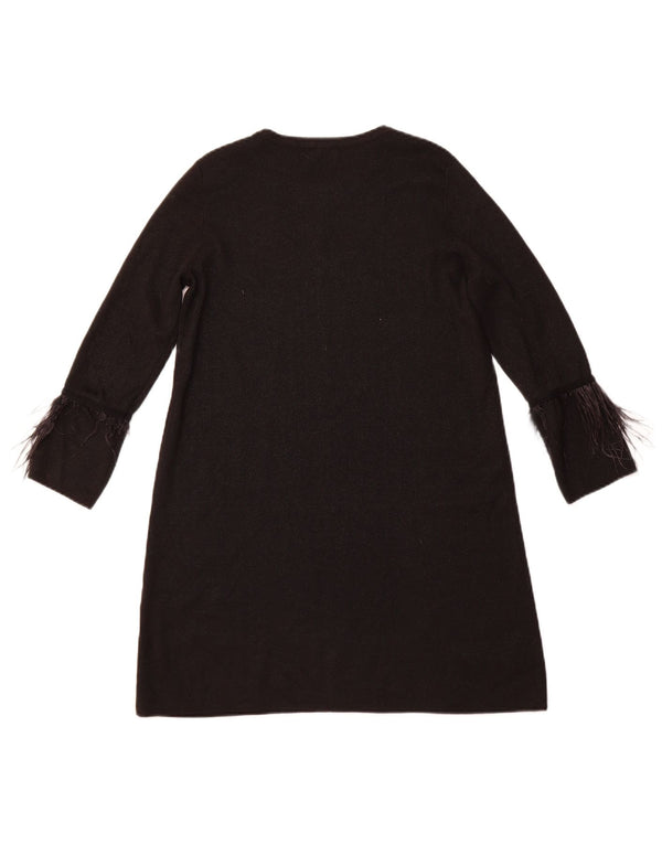 ZARA Womens 3/4 Sleeve Jumper Dress UK 10 Small Black
