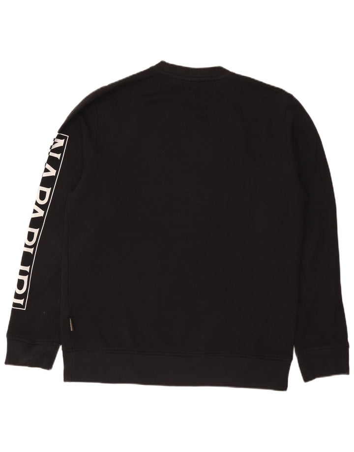 Napapijri Mens Graphic Sweatshirt Jumper Medium Black Cotton