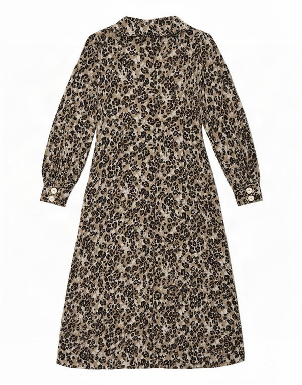 Marks & Spencer Womens Shirt Dress UK 12 Medium Brown Animal Print
