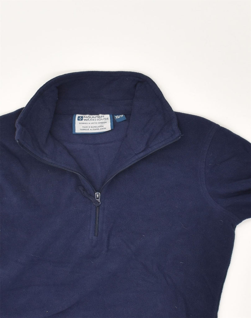 MOUNTAIN WAREHOUSE Womens Zip Neck Fleece Jumper UK 6 XS Navy Blue | Vintage Mountain Warehouse | Thrift | Second-Hand Mountain Warehouse | Used Clothing | Messina Hembry 