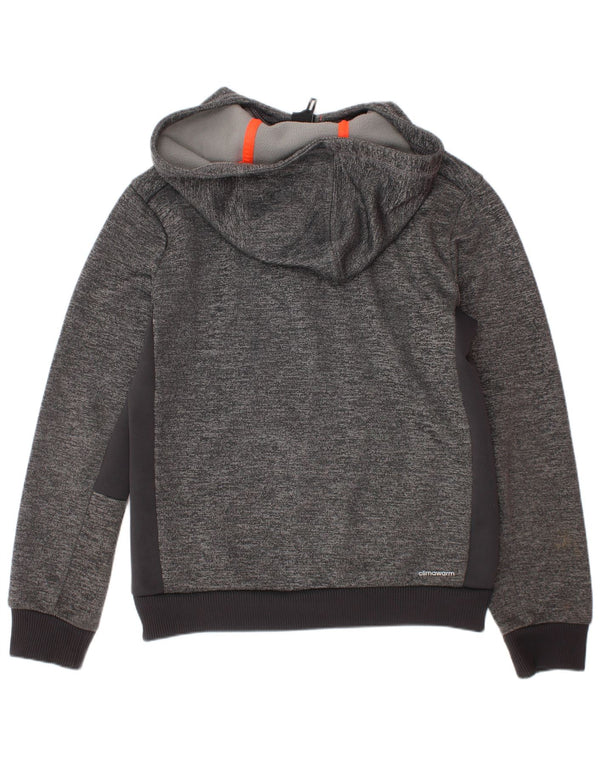 Adidas Boys Climawarm Graphic Zip Hoodie Sweater 9-10 Years Grey