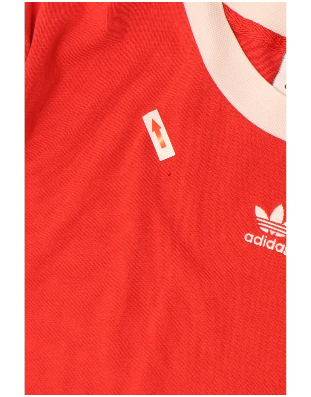 Adidas Womens Crop T-Shirt Top UK 12 Medium  Red Cotton