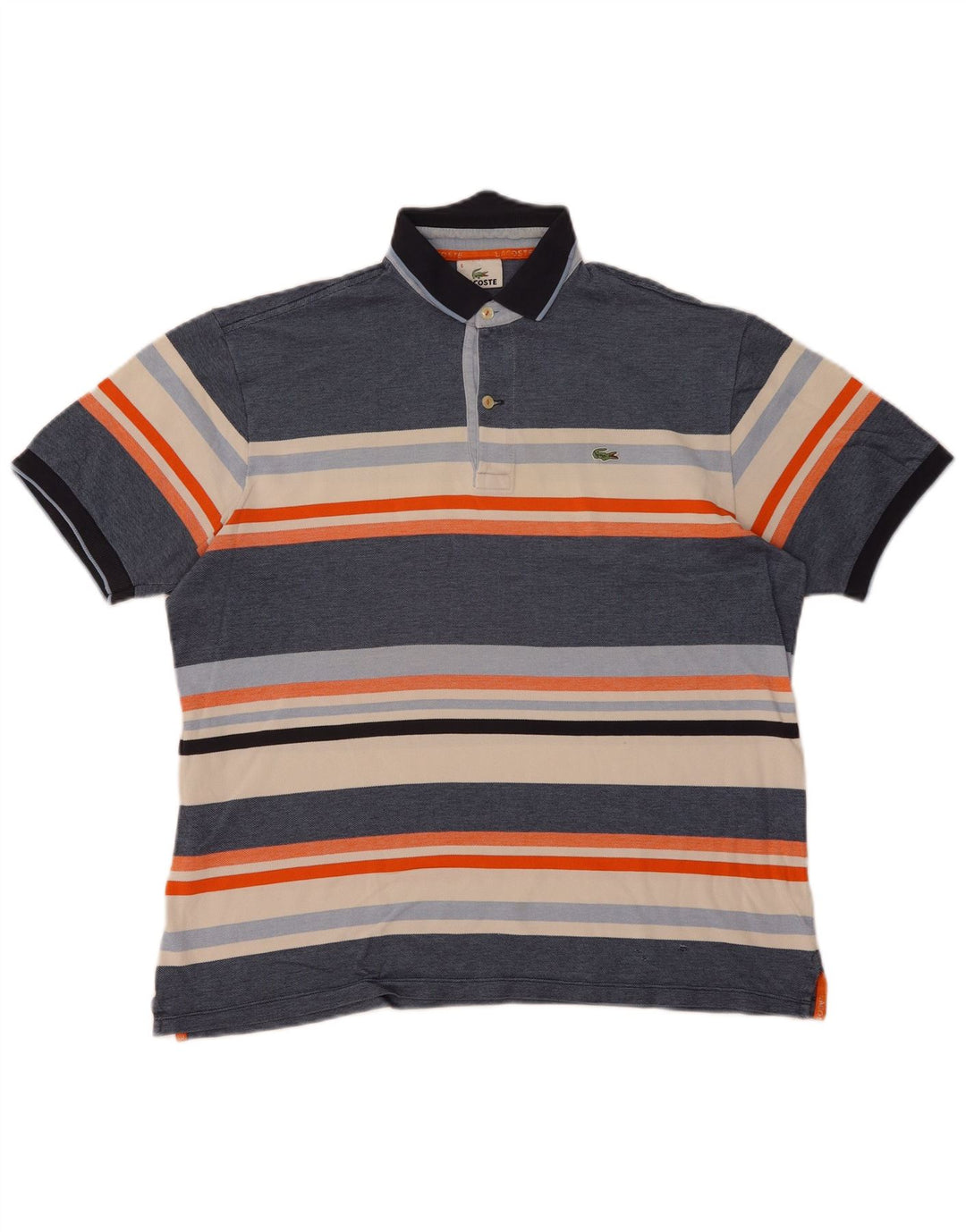 Lacoste Mens Polo Shirt Size 6 XL Blue Colourblock