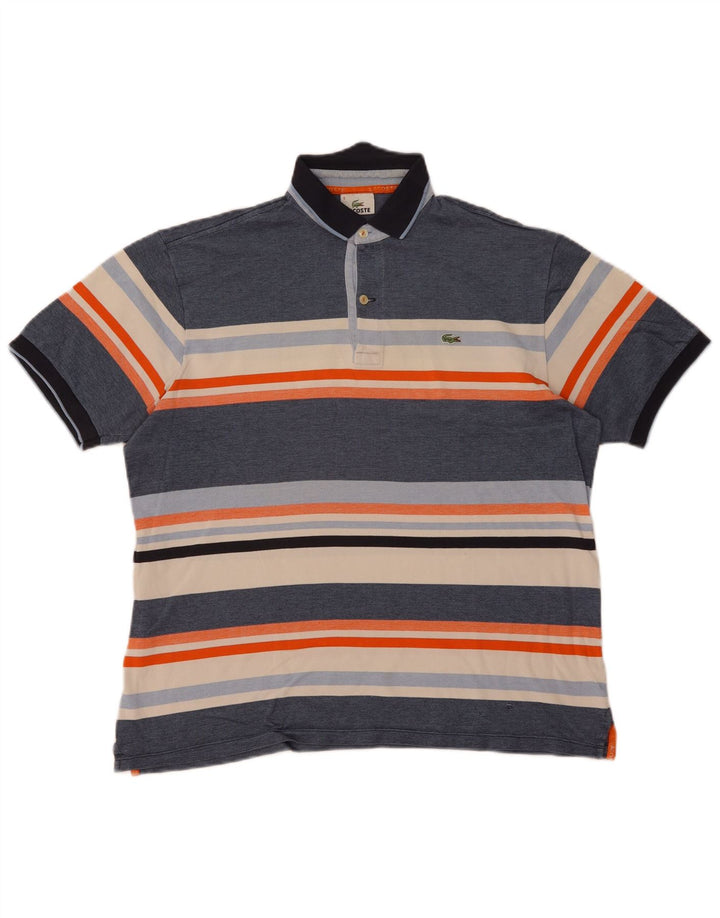 Lacoste Mens Polo Shirt Size 6 XL Blue Colourblock