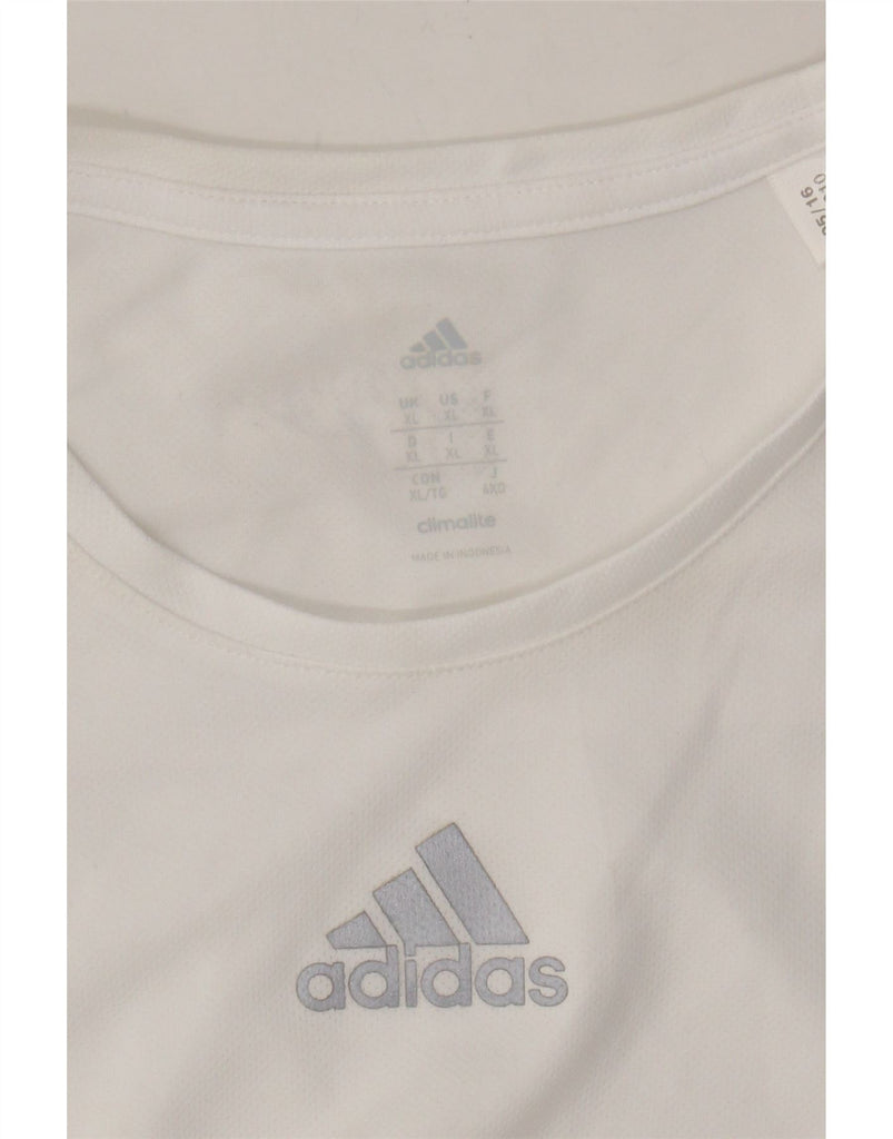 ADIDAS Mens Climalite T-Shirt Top XL White Polyester Vintage Adidas and Second-Hand Adidas from Messina Hembry 