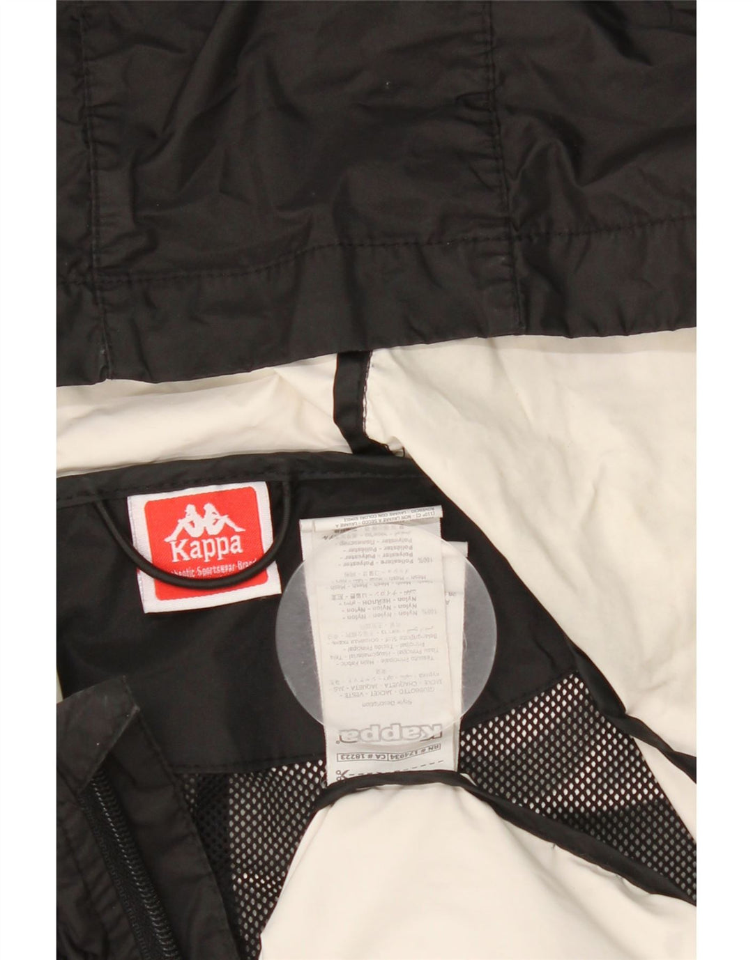 Kappa Mens Hooded Graphic Rain Jacket UK 38 Medium Black Nylon