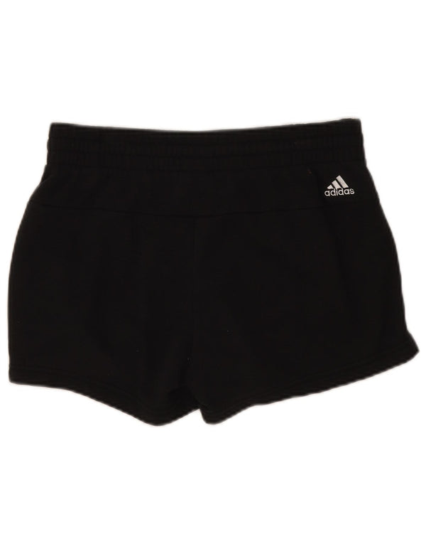 Adidas Womens Graphic Sport Shorts UK 8/10 Small W26 Black Cotton