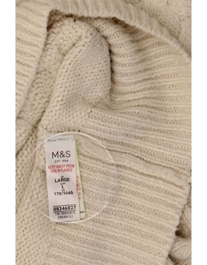 Marks & Spencer Womens Turtle Neck Jumper Sweater UK 16 Large Beige Acrylic