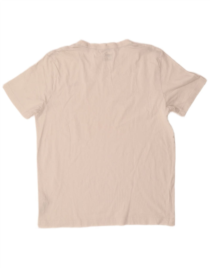 PUMA Mens T-Shirt Top Medium White Cotton
