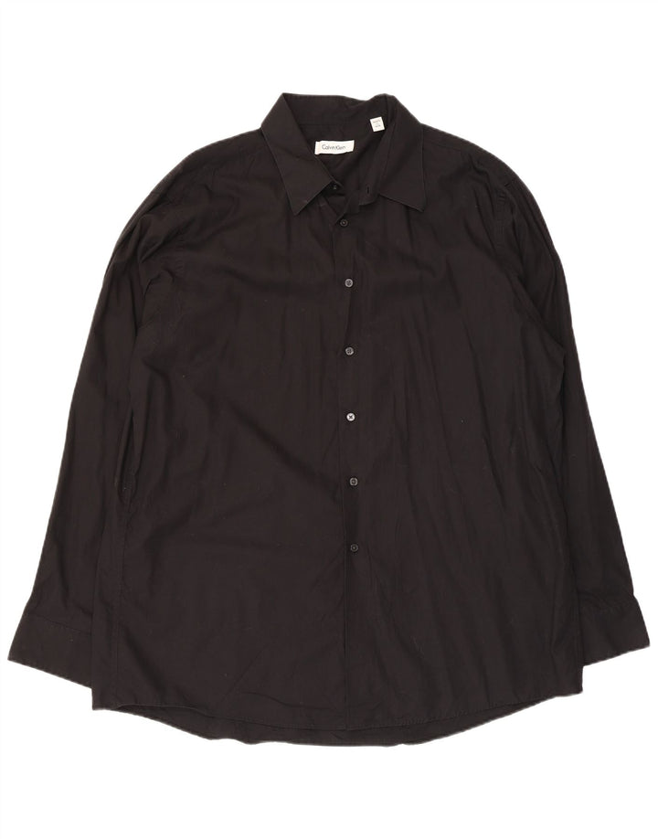 Calvin Klein Mens Shirt Size 17 XL Black Cotton
