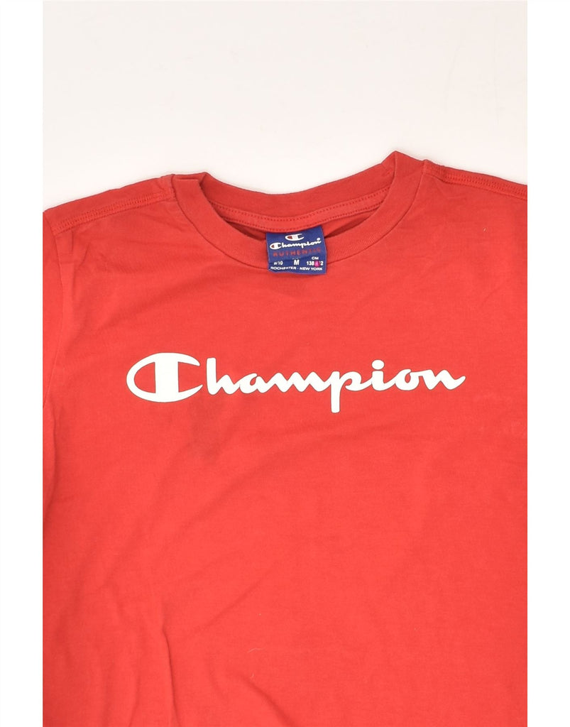 CHAMPION Boys Graphic T-Shirt Top 9-10 Years Medium Red Cotton | Vintage Champion | Thrift | Second-Hand Champion | Used Clothing | Messina Hembry 