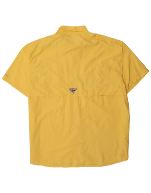Columbia Mens Omni-Shade Short Sleeve Shirt 3XL Yellow Nylon