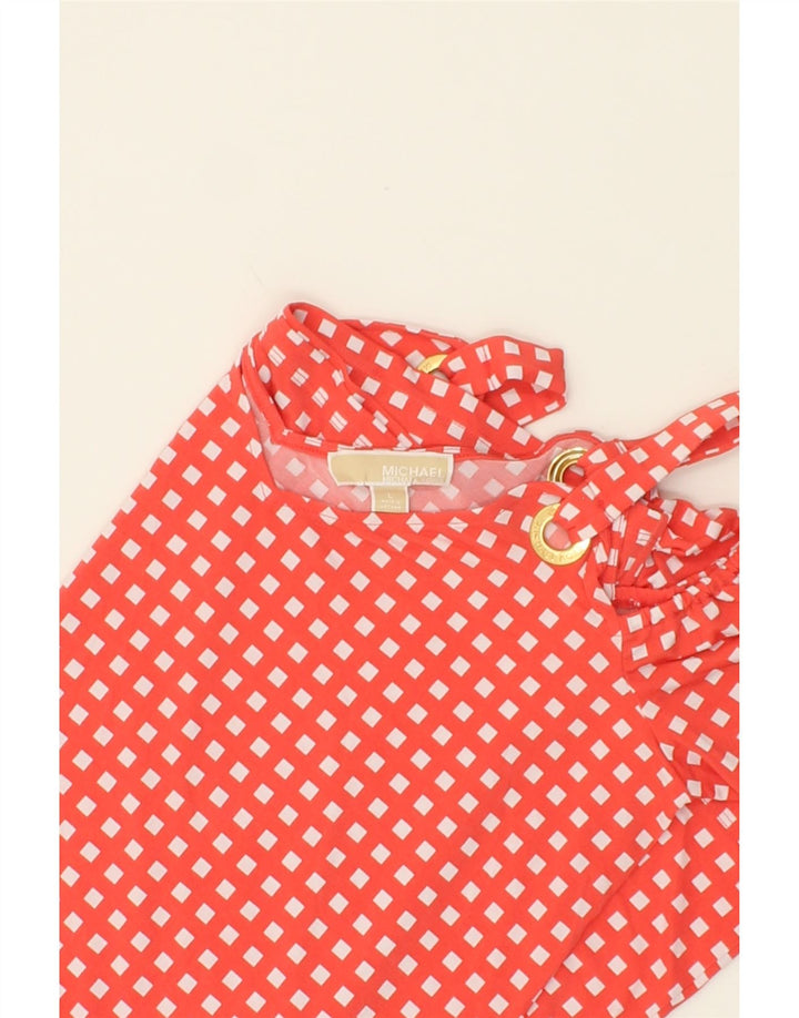 MICHAEL KORS Womens Blouse Top UK 16 Large Red Check Polyester Vintage Michael Kors and Second-Hand Michael Kors from Messina Hembry 