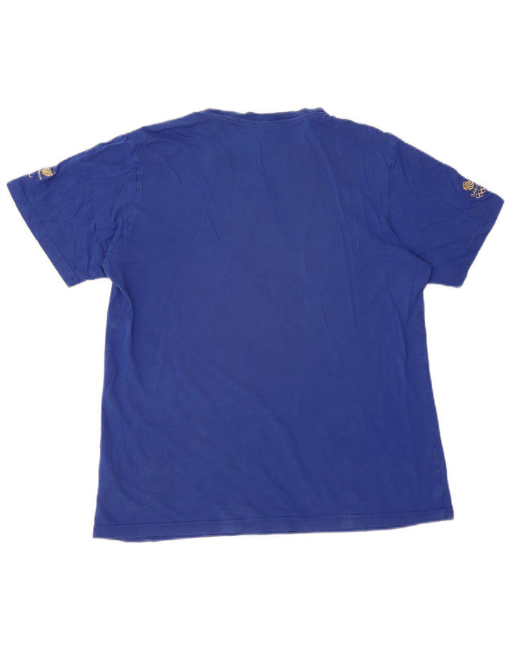 Adidas Mens Graphic T-Shirt Top Medium Blue Cotton