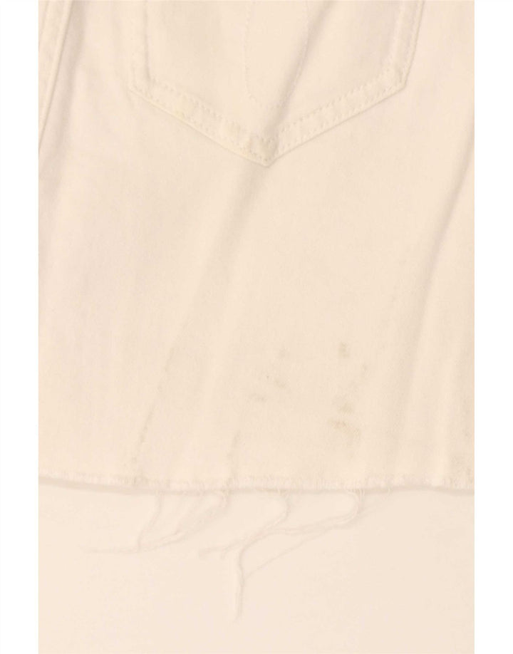 Calvin Klein Jeans Womens Graphic Mini Skirt W26 Small White Cotton