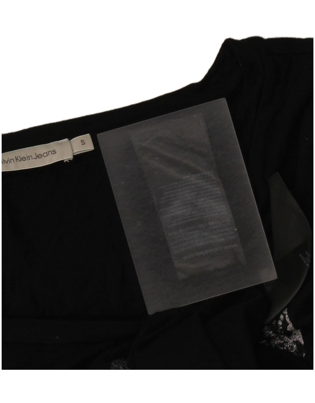 Calvin Klein Womens Graphic T-Shirt Top UK 10 Small Black Viscose