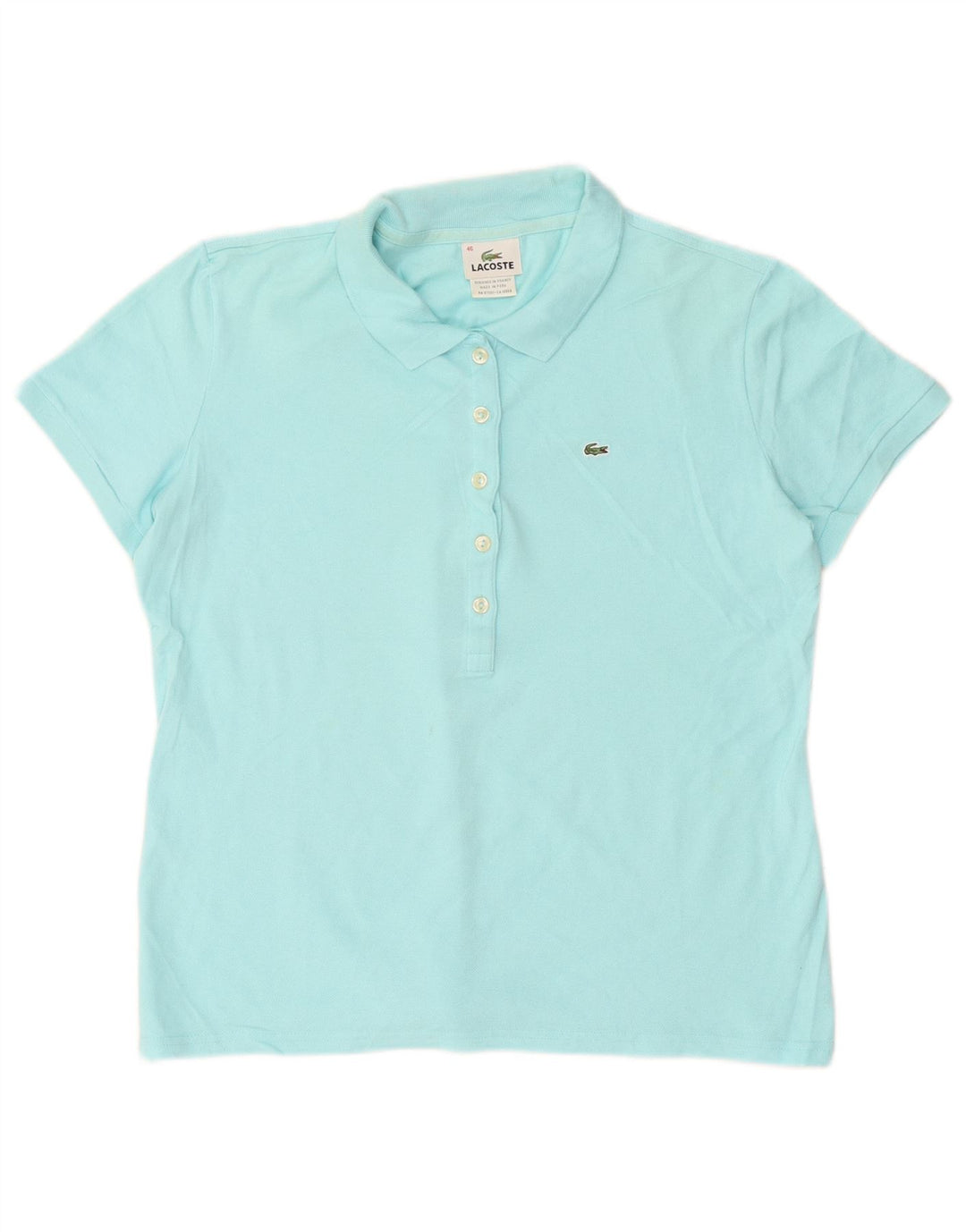 Lacoste Womens Polo Shirt Size 46 XL Blue Cotton