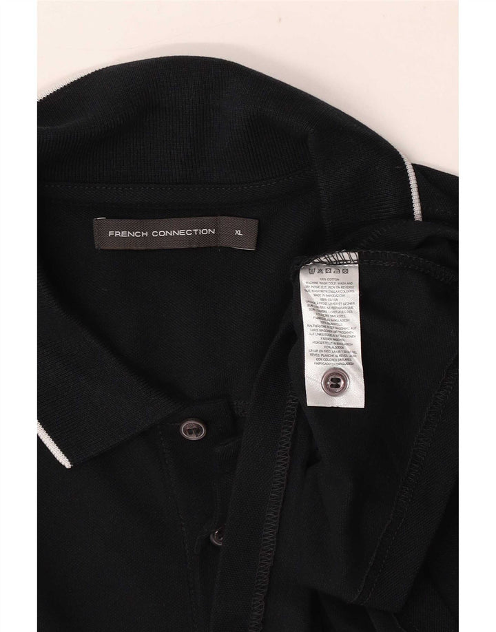 French Connection Mens Polo Shirt XL Navy Blue Cotton