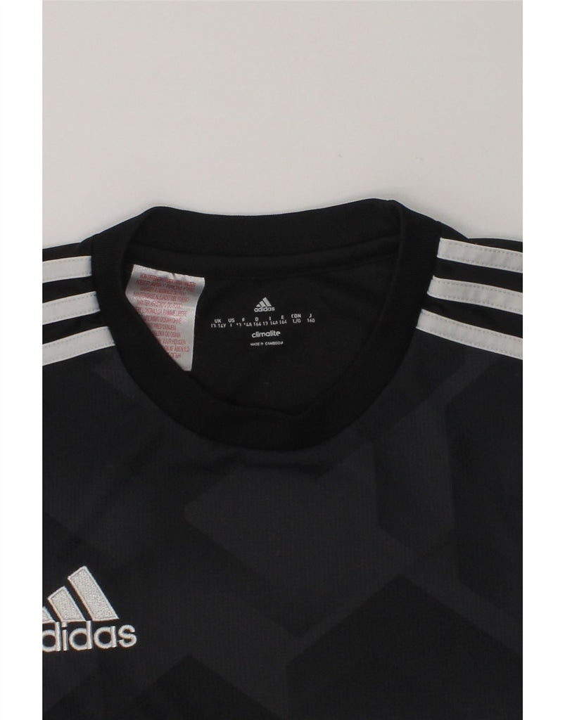 ADIDAS Boys Climalite T-Shirt Top 13-14 Years Black Polyester | Vintage Adidas | Thrift | Second-Hand Adidas | Used Clothing | Messina Hembry 