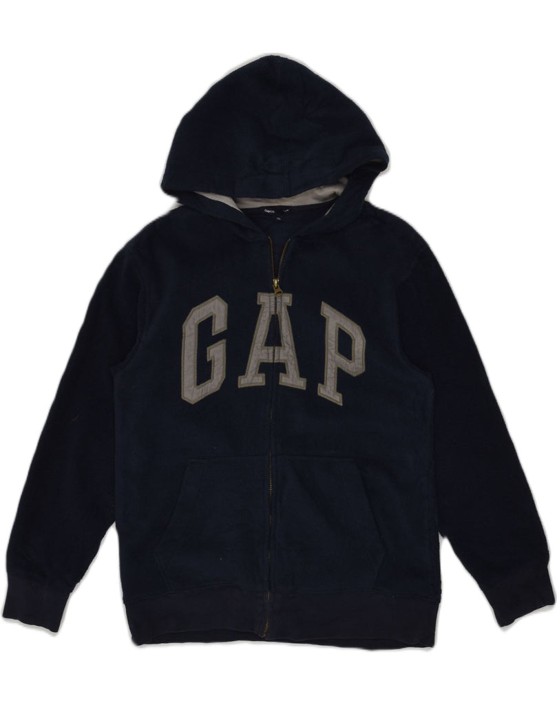 GAP Boys Fleece Zip Hoodie Sweater 11-12 Years XL Navy Blue Polyester | Vintage Gap | Thrift | Second-Hand Gap | Used Clothing | Messina Hembry 